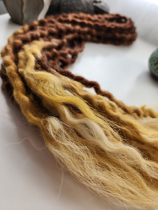 Made to Order 12 Double Ended ~22" Wool Dreadlocks with luxury ends