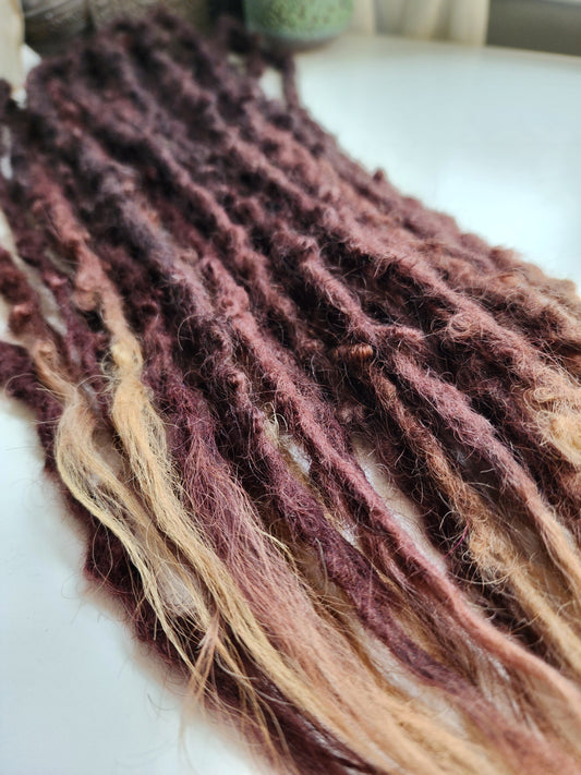 Made to Order 12 Double Ended ~18" Wool Dreadlocks with luxury ends