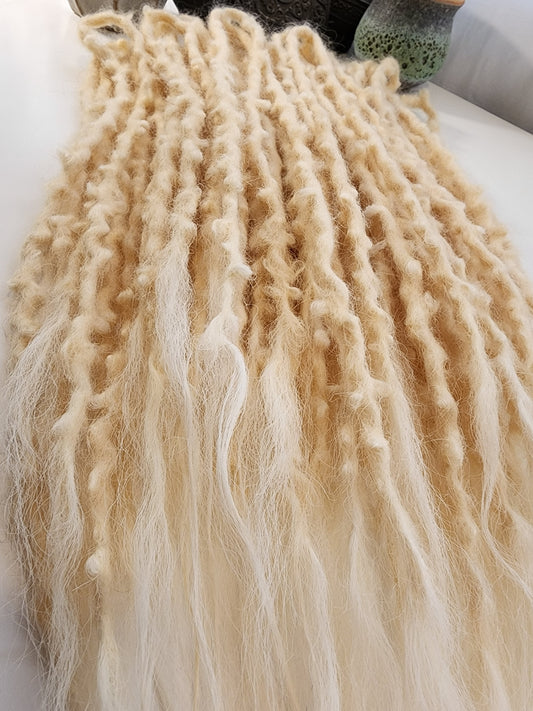 Made to Order 12 Double Ended ~14" Wool Dreadlocks with luxury ends