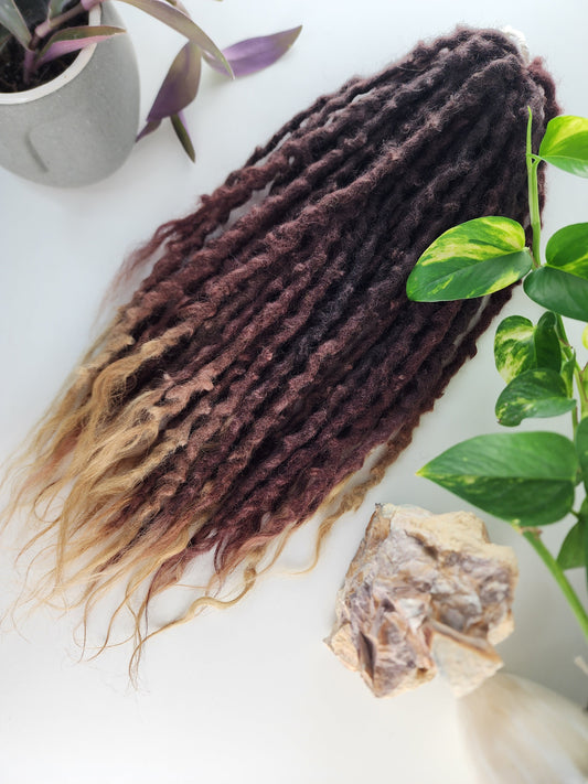 Made to Order 12 Single Ended ~20" Wool Dreadlocks with luxury ends