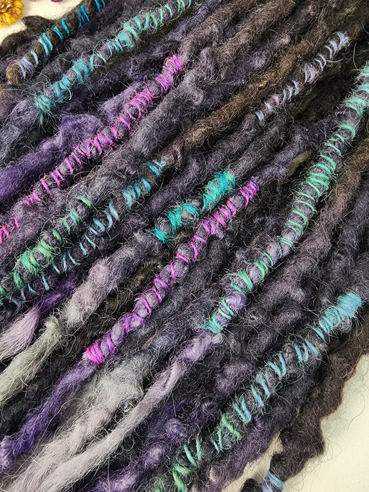 Made to Order 12 Single Ended ~12" Wool Dreadlocks with tapered ends