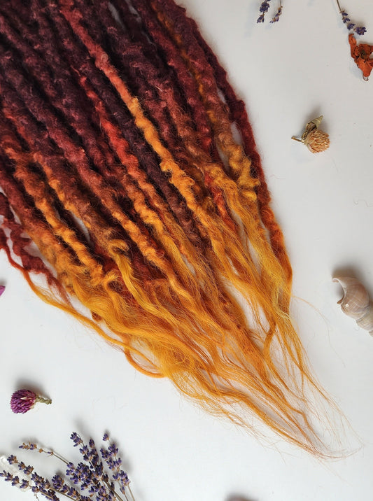 Made to Order 12 Single Ended ~18" Wool Dreadlocks with luxury ends