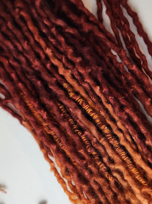 Made to Order 12 Single Ended ~20" Wool Dreadlocks with tapered ends