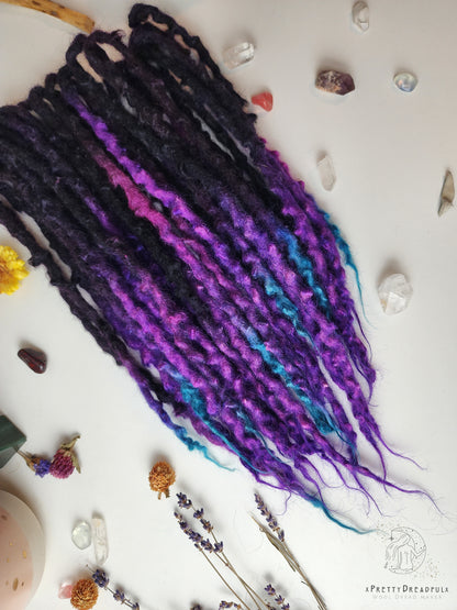 17 DE 12-16" Space Cowgirl Wool Dreadlocks