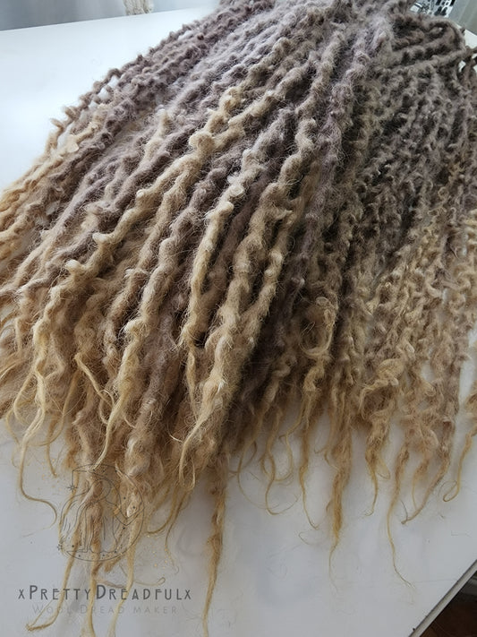 Made to Order 12 Double Ended ~12" Wool Dreadlocks with tapered ends