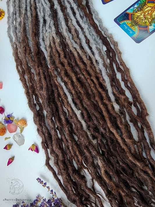 Made to Order 12 Single Ended ~16" Wool Dreadlocks with tapered ends
