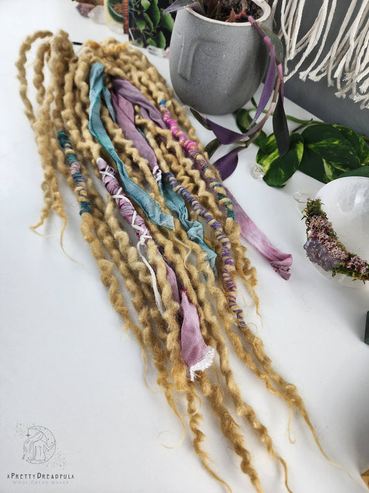 Made to Order 12 Single Ended ~14" Wool Dreadlocks with tapered ends
