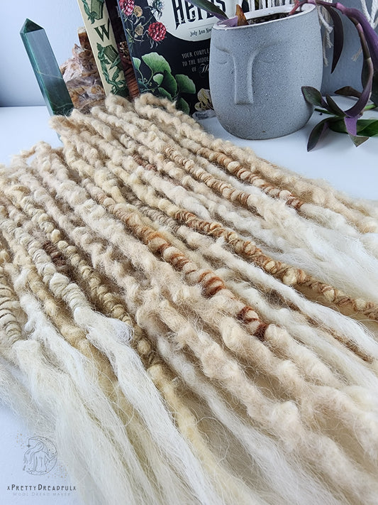 Made to Order 12 Single Ended ~12" Wool Dreadlocks with luxury ends