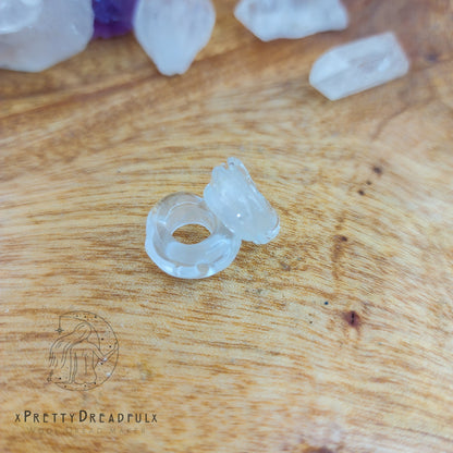 Large Frosted Clear Dreadbead