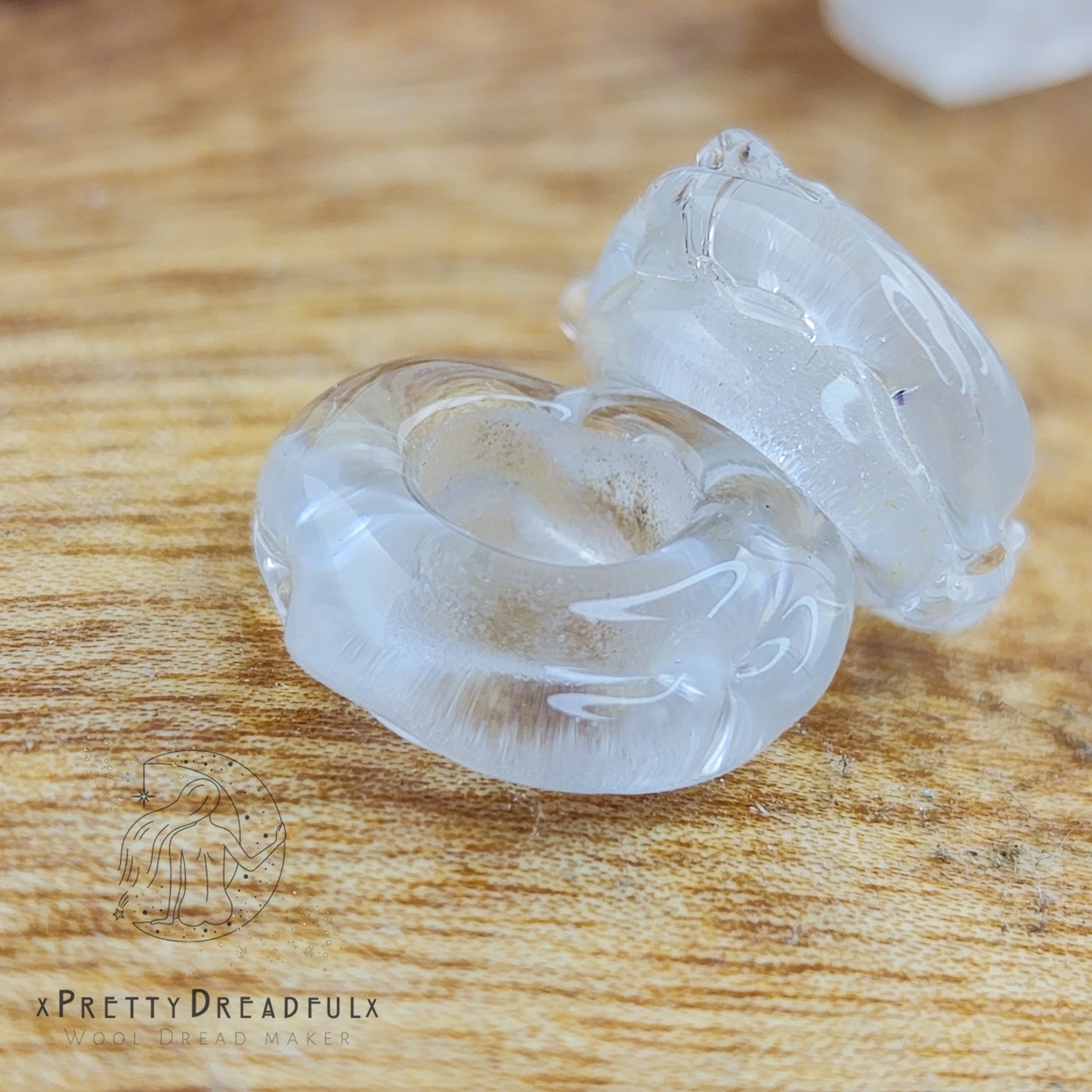 Large Frosted Clear Dreadbead