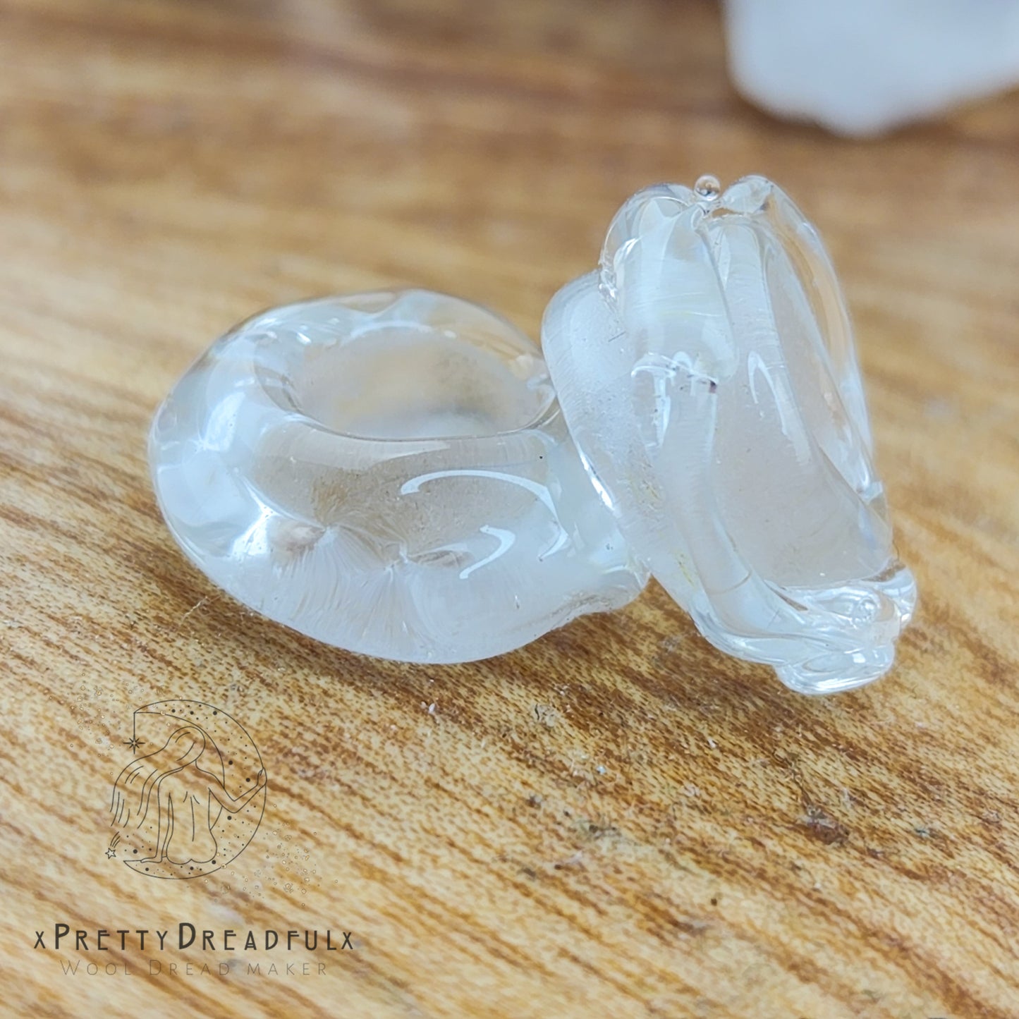 Large Frosted Clear Dreadbead