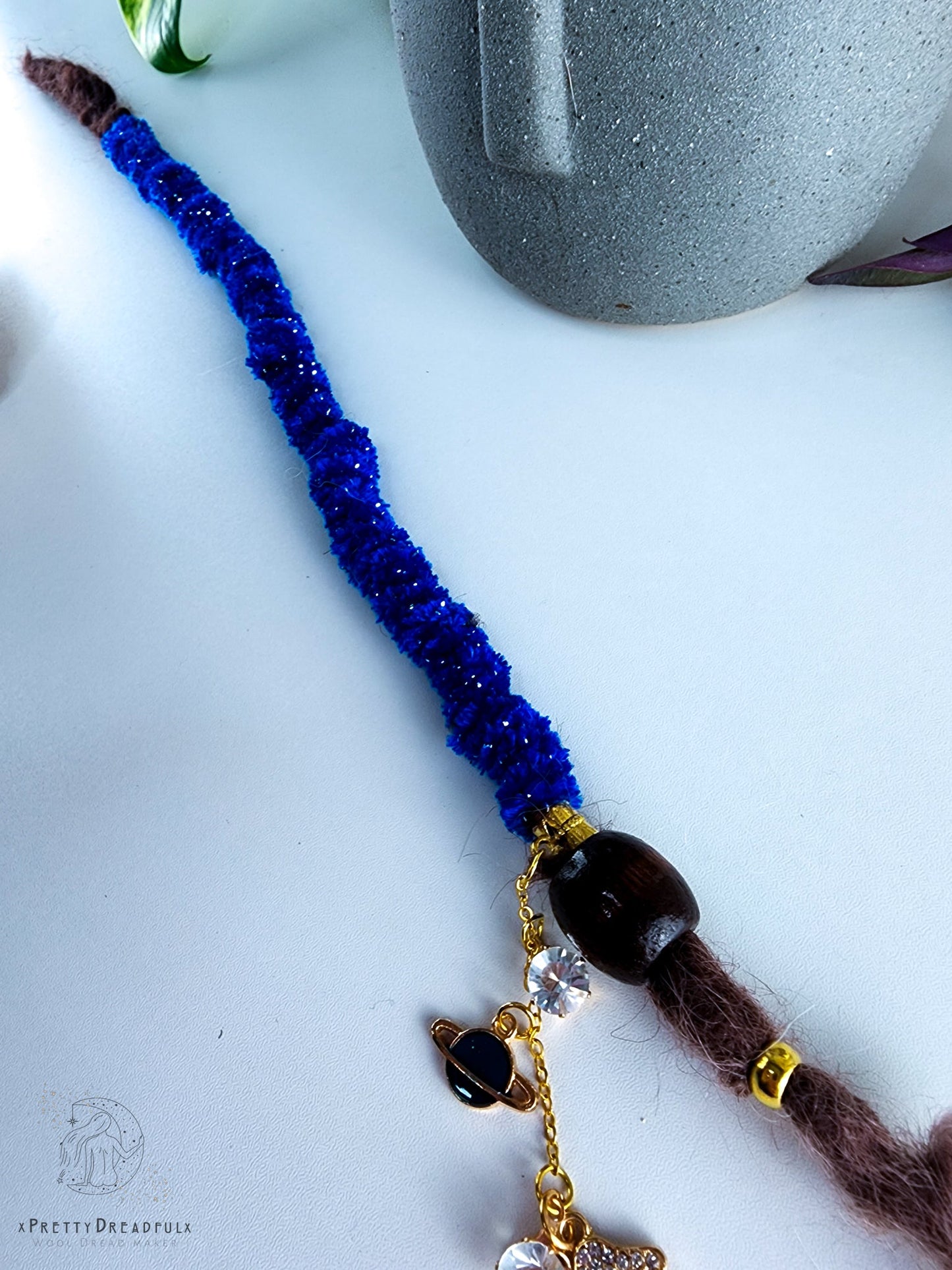 wholesale Blue and Gold Space Mushroom Dreadwrap