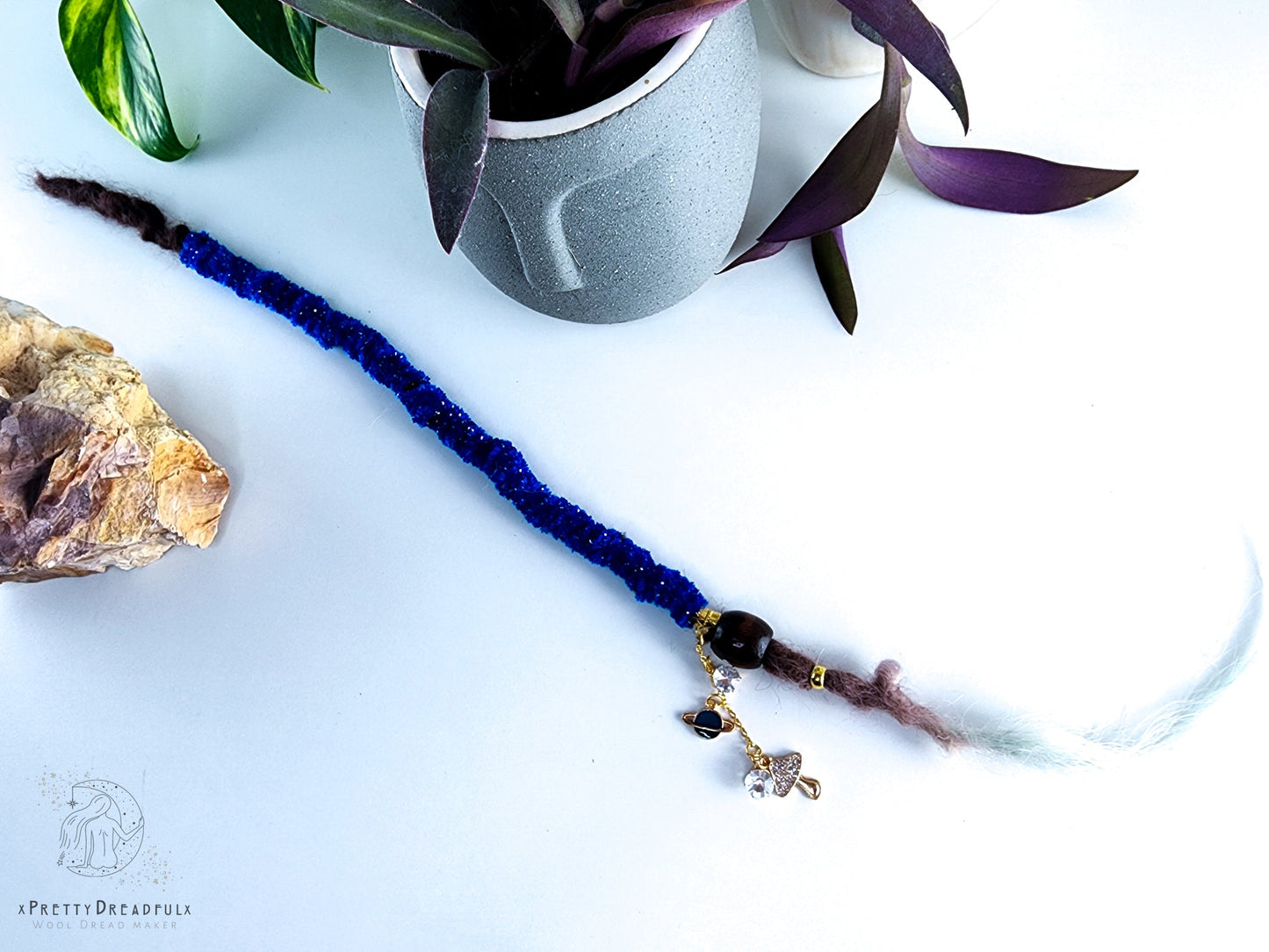 wholesale Blue and Gold Space Mushroom Dreadwrap